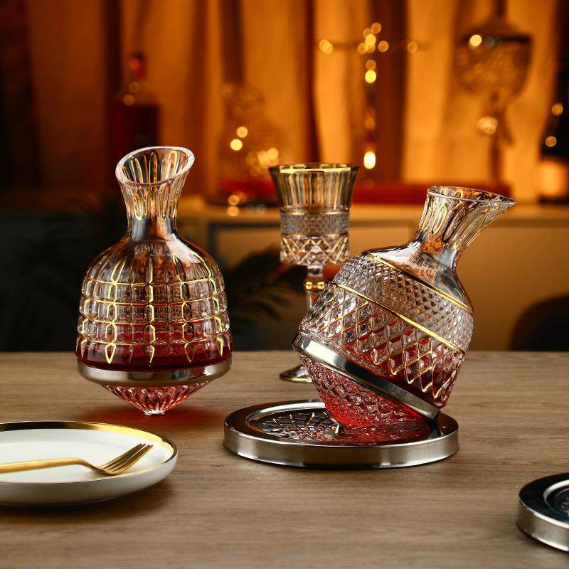 描金不倒翁旋转醒酒器法国创意家用送礼无铅水晶高档红酒杯套装,3C数码配件,其它配件,淘宝优惠券,粉丝福利购,淘宝优惠卷