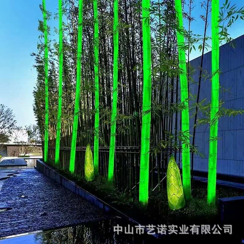 直径7cm户外玻璃钢雕塑文旅景观灯仿真竹子园林绿化装饰竹子灯