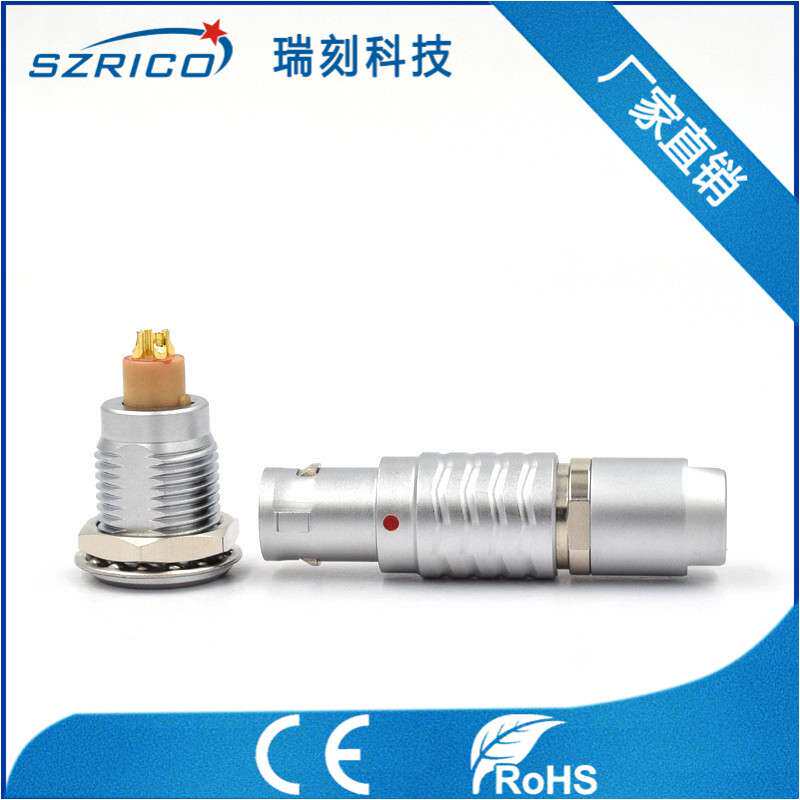 1B4PIN公头母座航空圆形推拉自锁金属插头连接器新能源连接器M12