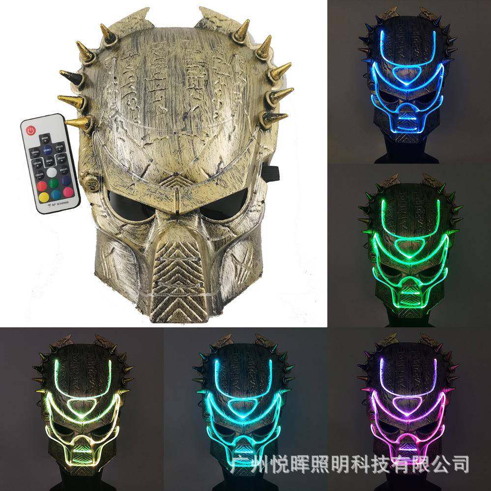 2021新款聚会派对装扮造型舞台角色表演LED机甲战士发光面具