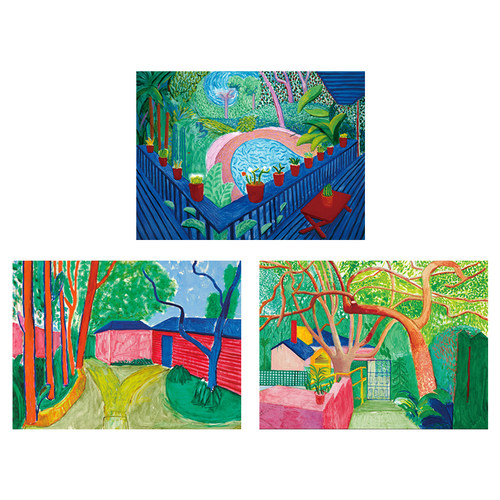 David Hockney 大卫霍克尼 故乡的大树门简约样板间名画客厅装饰