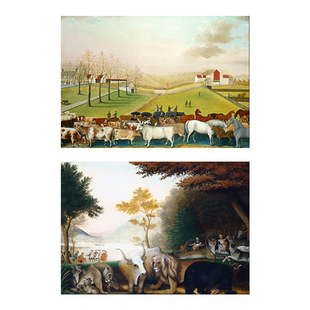 爱德华希克斯康奈尔大学农场动物王国装饰画客厅画布客厅酒吧画芯