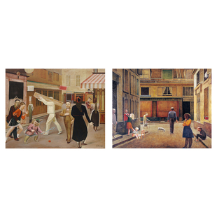 装 巴尔蒂斯 饰画无框画芯客厅书房卧室酒吧家居艺术 Balthus 街道