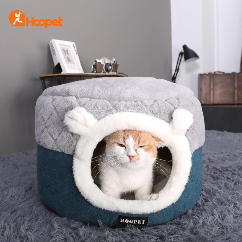 猫窝冬季保暖小猫咪窝四季通用房子全封闭式冬天别墅猫屋睡袋用品