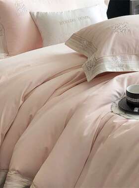 FILON VIRO 轻奢风100S全棉磨毛床上四件套纯棉简约刺绣被套秋冬