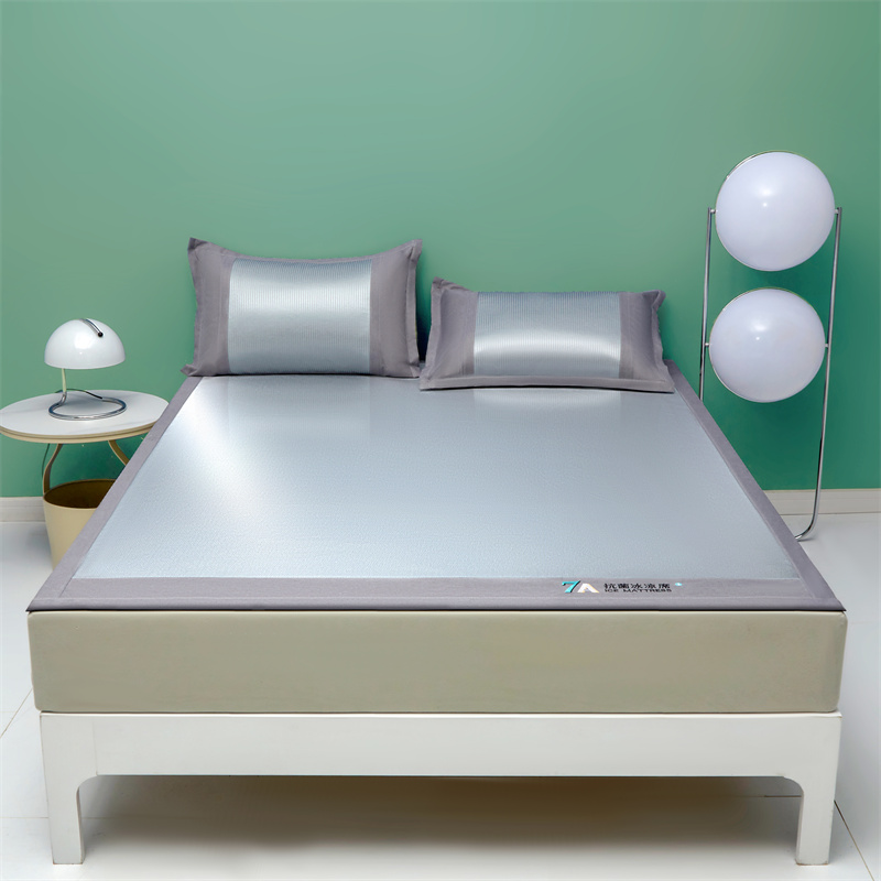 碳光冰丝席夏季纯色夏凉席三件套丝滑裸睡可水洗折叠空调席单双人