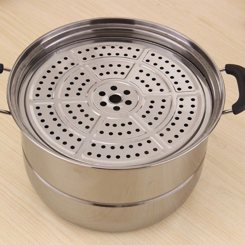 家用超级特厚不锈钢2层蒸锅超大蒸锅小蒸锅28cm-cm加深闷罐闷锅