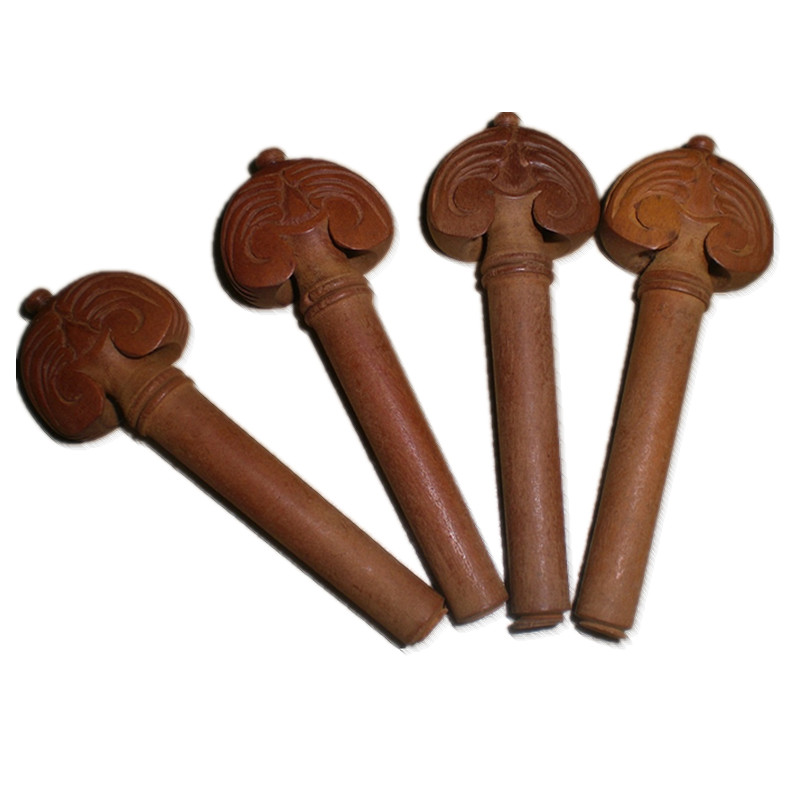 枣木雕花小提琴配件 小提琴拉弦板弦轴腮托尾盯1送小提微调尾绳