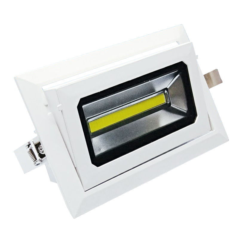 LED嵌入式投光灯30www方形可旋转调角度格栅筒灯象鼻门头射灯