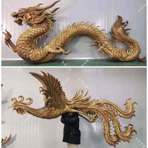 婚庆泡沫雕塑定制中式婚礼龙凤圆盘龙柱亭子舞台摆件装饰婚礼道具