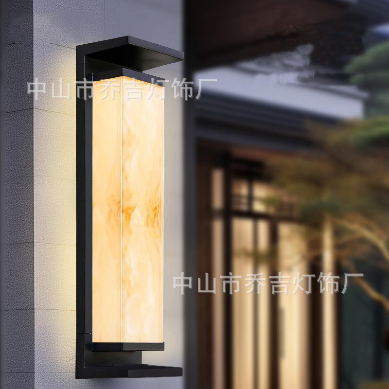 新中式太阳能现代长条灯防水别墅露台自建房两侧柱子灯户外墙壁灯