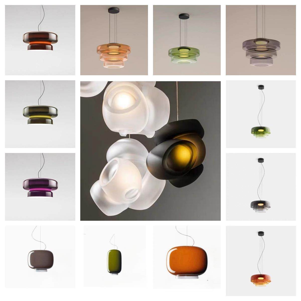 新款意大利中古玻璃吊灯简约设计师灯样板间展厅创意餐厅吧台吊灯