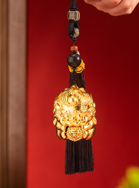 朱炳仁铜抱富招财件挂件节日送礼貔貅手把工艺品装饰铜花丝
