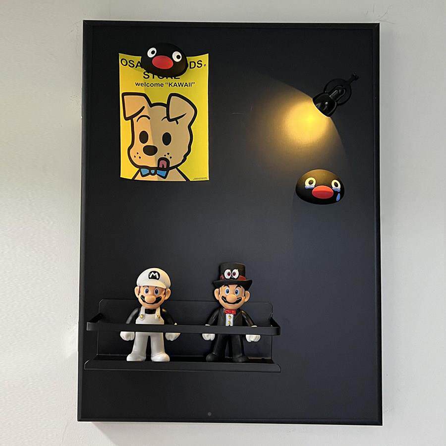 闸电表箱装画画磁吸纳黑企鹅黑板板画饰画遮丑神器冰箱贴收氛围感