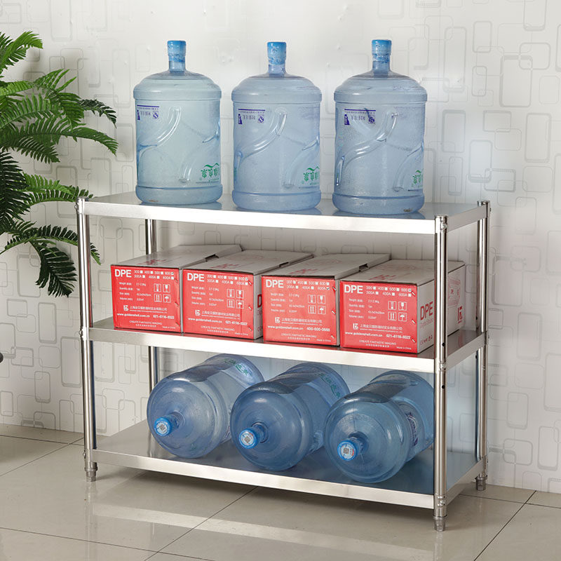 不锈钢置物架落地3层微波炉烤箱物厨房放置物架置物架锅架架子储