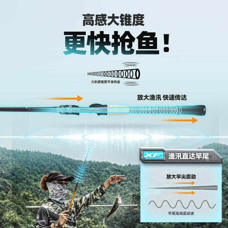 哈达魔魔杖杖专业虫调杆路亚竿坑直柄黑枪柄鳜鱼鲈斯鱼超快碳素路
