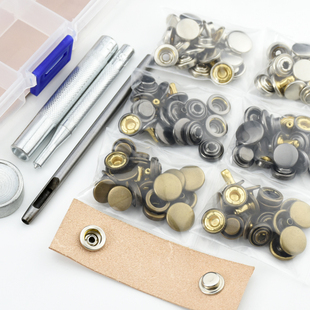 503型铜四合扣10套 工具面包扣纽扣子暗扣黑色银色古铜色DIY 安装