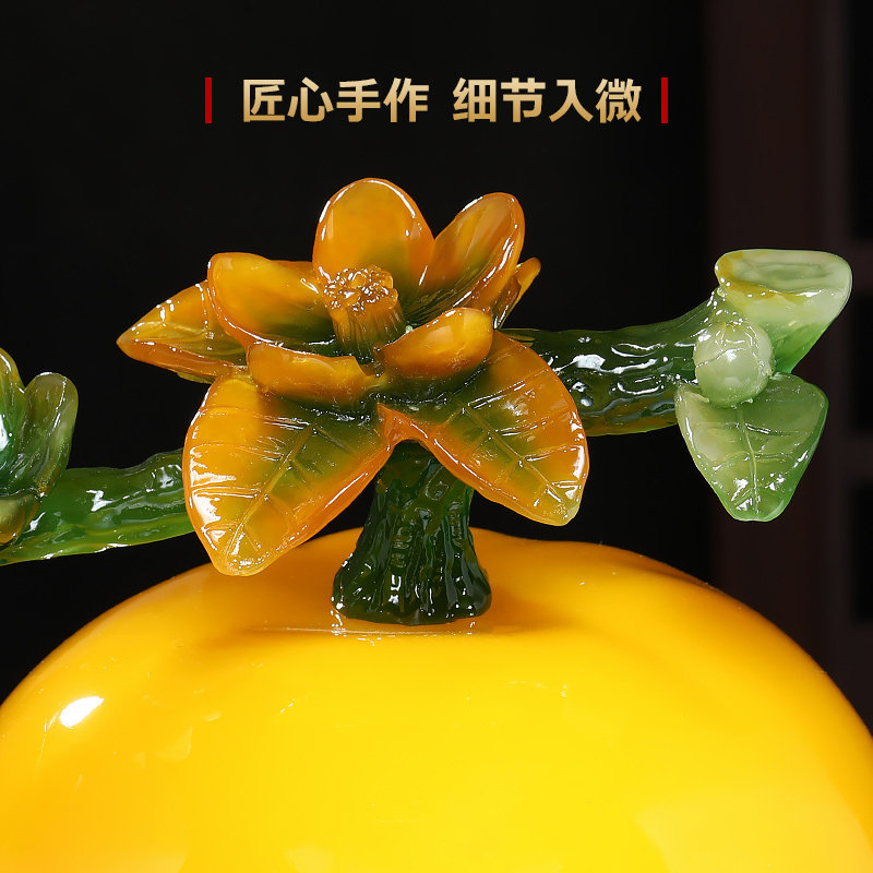 大吉大利橘子摆件客厅玄关酒柜博古架入伙新居装饰工艺品乔迁礼物