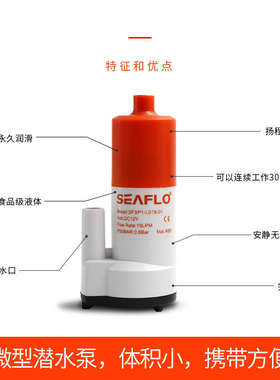 seaflo12V微型潜水泵便携式直流泵房车水泵水泵电瓶茶具泵水箱