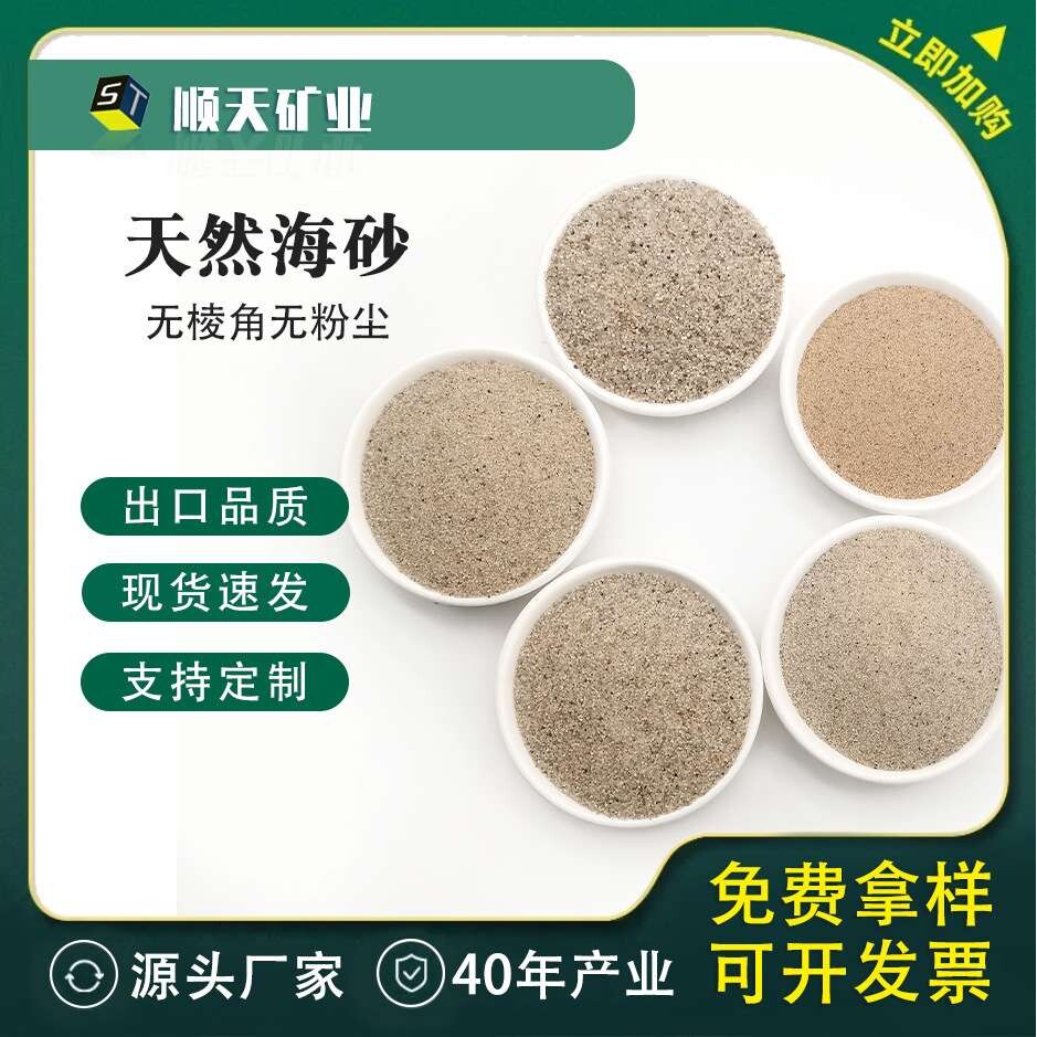 海砂儿童娱乐圆粒砂地面造景水洗海沙铺面砂细砂沙池填充喷砂