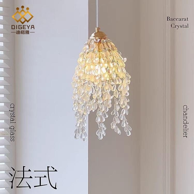 迪格雅法式轻奢水滴串卧室床头小吊灯复古浪漫玄关过道走廊吸顶灯