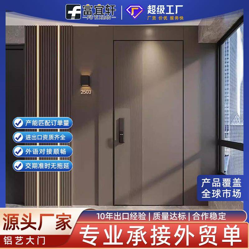 不锈钢门家用铸铝门铜门别墅大门双开门入户门防盗门进户门加厚