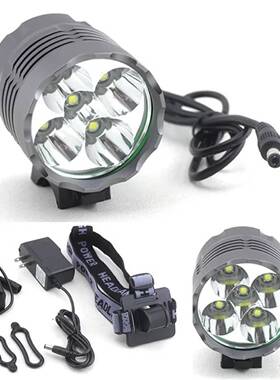 5T6自行车灯 7000LM超高亮山地车骑行前大灯5灯T6套装单车灯电池