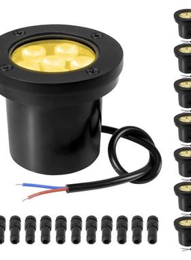 黑色压铸面95mm埋地灯6w6x1瓦地埋灯灌胶6颗1w灯珠暖白冷白景观灯