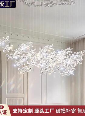 法式水晶餐吊灯现代简约家用餐厅灯轻奢咖啡厅吧台饭厅餐桌吊线灯