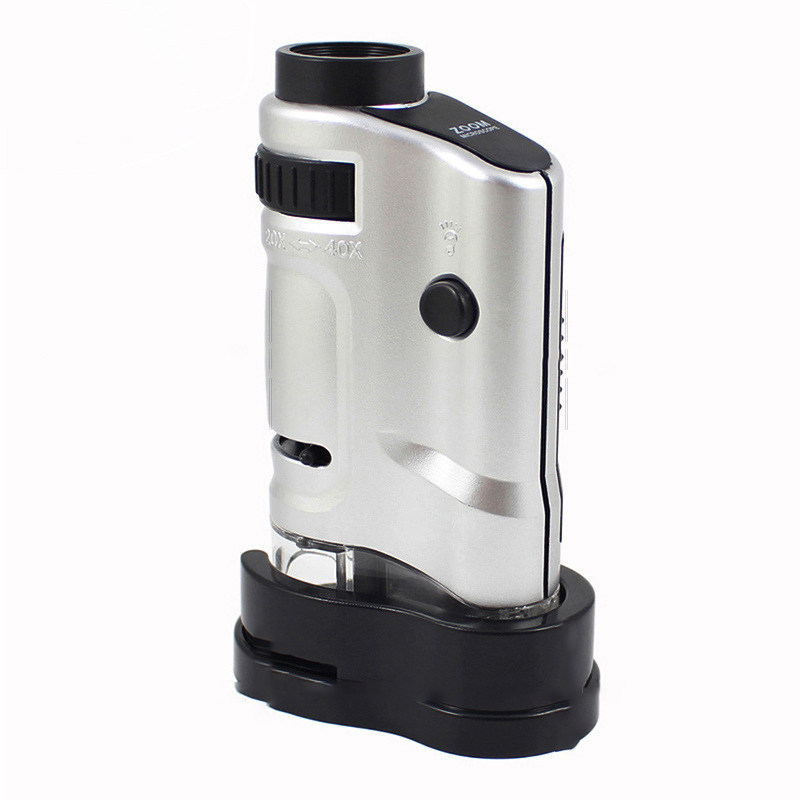 便携式20-40倍放大镜带LED多功能带底座安化黑茶金花高清显微