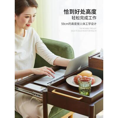 美式实木餐车水小商推车家用移动厨DVC房水车用酒车茶酒店餐厅手