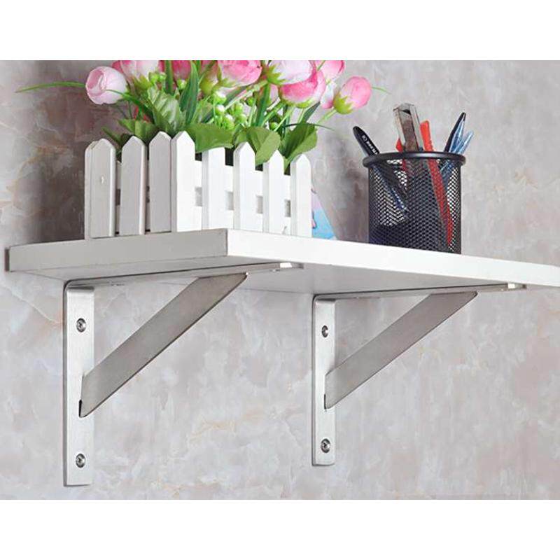 不锈钢三角支架承重托架隔板加厚壁挂置物架书架上比墙壁九架金属