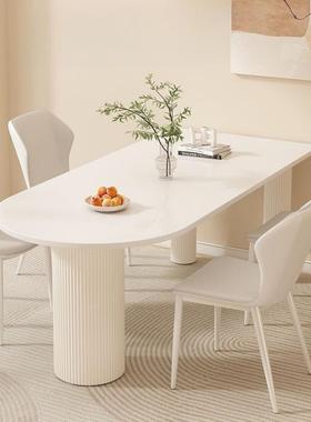 法代奶油餐桌一椅组合餐桌小户型家用岛台体现简约宅寂DDI式风餐