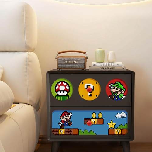 柜实木床头柜家用卧室马里奥边床YYG9207-意设计创感卡通儿童房床