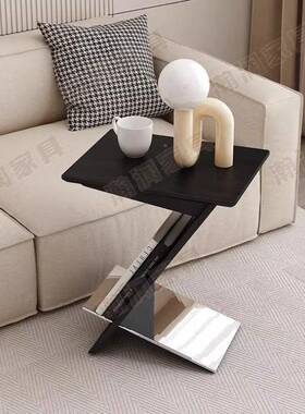 BUK现代简约实木小茶几发沙用客厅家边几黑色方个性意形式床头小