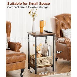 铁木HT2035多置物架客厅发侧桌层收两层茶几工业风多层纳沙边几