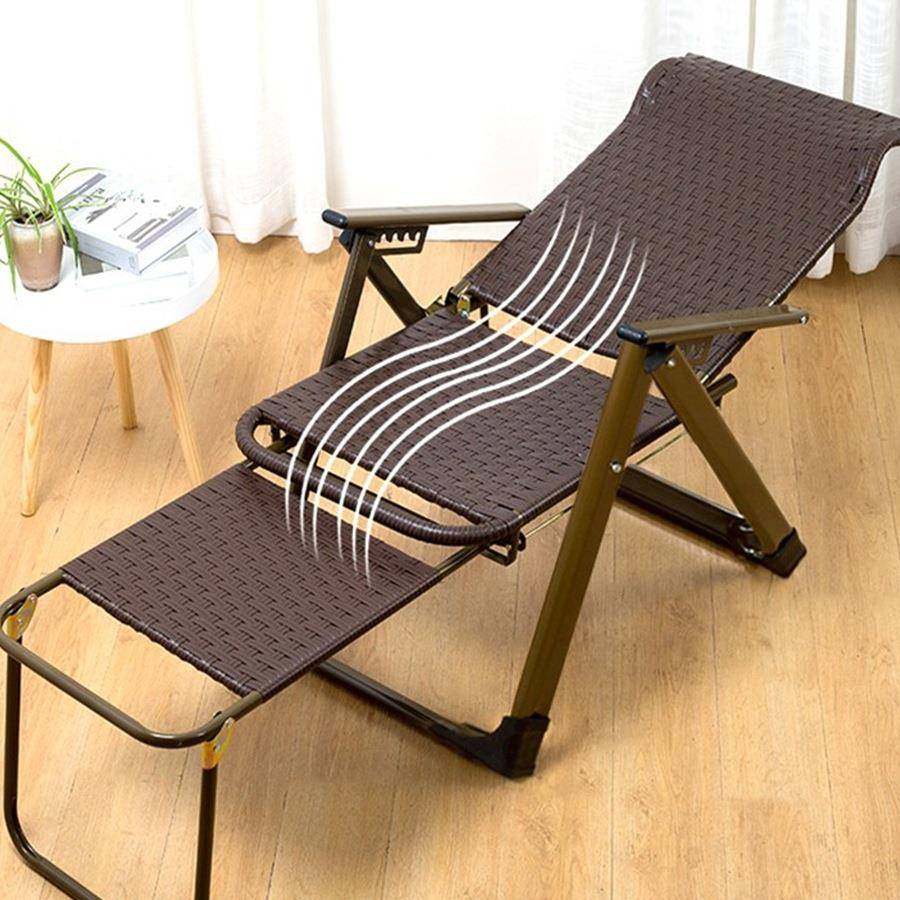 躺cl-68椅折叠午休编藤子多功能靠背孕单懒人阳台家用休椅闲妇透