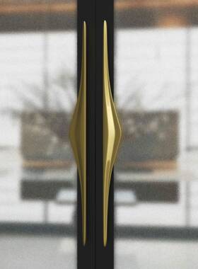 高酒扶店极玻璃门拉手豪华饭店包厢推拉双开简门把手铝VPW板雕端