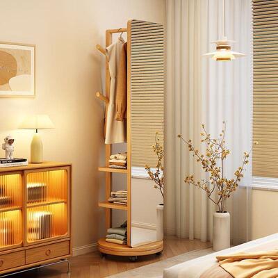 落实木旋穿收衣镜衣帽架地挂衣架纳试衣镜带镜子卧室IRM客转厅移