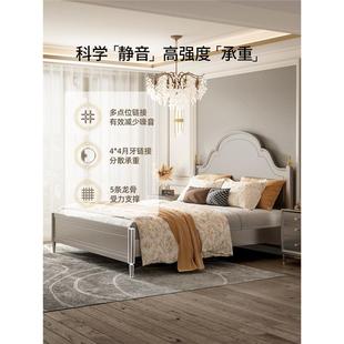 轻奢现代1.8米主卧物床1.5米实ZZW木储女床公床主床孩卧室简约美