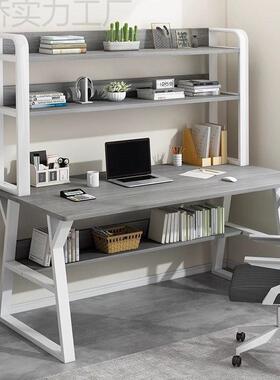 书桌书架一体学生学初习字桌子卧XVT室家用台成写式电脑桌人简易