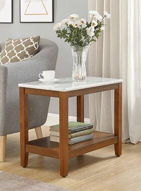 实木沙发边几仿理石角大几简桌子约茶几轻奢侧边小柜长方形FSX窄