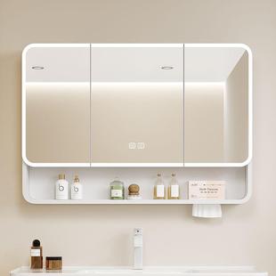 加高空铝浴室镜柜单架独卫间挂墙式 除雾带太644灯收纳一体生置物
