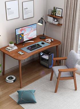 HHJ简约现代济型单电脑桌学全实木人书桌中学生习经桌家用简易写
