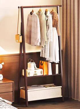 简易布袋BVU衣挂架家用卧室衣尾帽架立式房间床床衣边服整理收纳