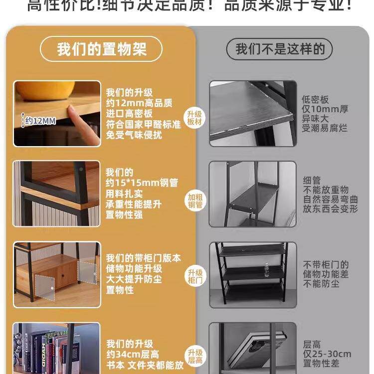 多层置物物架地收纳带柜门储展示架家用柜落子多GYM功能梯架形货