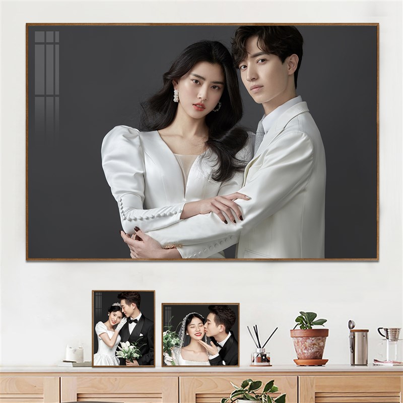 婚纱照相框照片定制diy结婚照放大挂墙打印冲洗8/10/12寸相框摆台