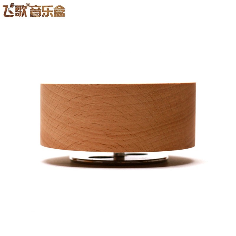 木质发条式中心转圆形粘土旋转音乐盒 八音盒底座diy创意天空之城