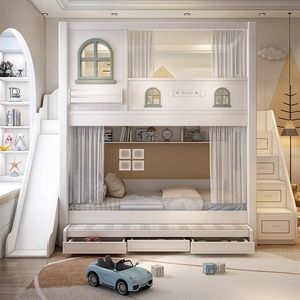 松堡王国上下铺双层床子母床儿童高低床男孩小户型上下床互不打扰