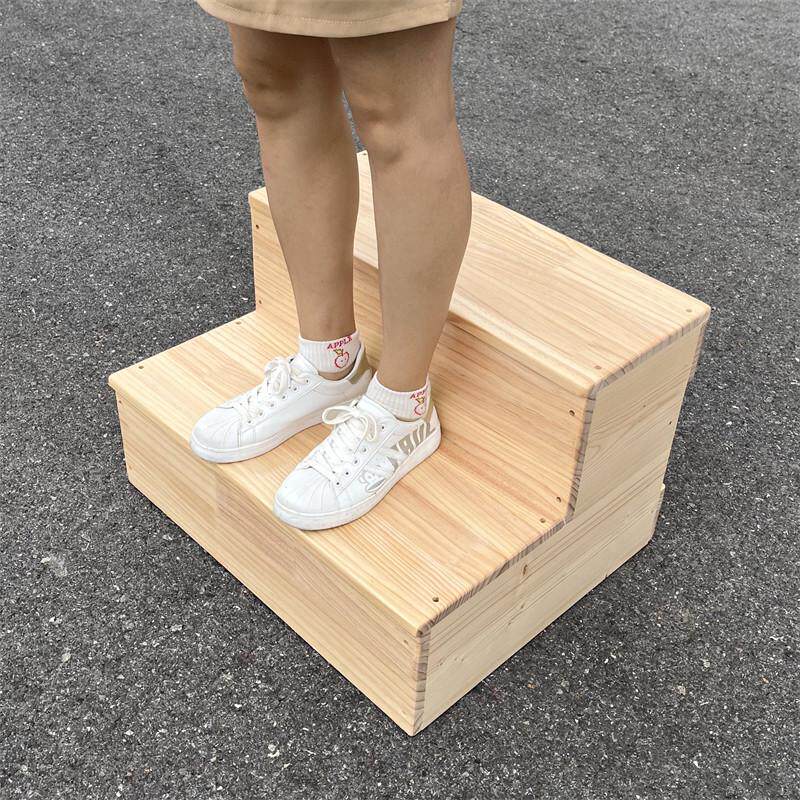 实木台阶双层三层阶梯凳家用爬高凳子木楼梯梯防滑踏浴缸梯子脚踏